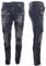 Men's Denim Jeans Peviani Slim Fit Stretch Ripped Paint Splatter Distressed Jean (UK, Waist, 34, Regular, Regular, Black)