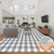 Aoczes Groß Baumwollteppich Waschbar Flachgewebe Teppich Wohnzimmer 240x300 cm Kurzflor Teppich Büffel Plaid Baumwolle Gewebt Grau Weiß Kariert Indoor Outdoor Teppich für Esszimmer Schlafzimmer