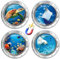 Cruise Ship Door Decorations Magnetic, 4 Pcs Large Porthole Sea Turtle Dolphin Ray Tropical Fish Cruise Magnets, Sea Animals Magnetic Ship Cabin Door Signs Fridge Decor