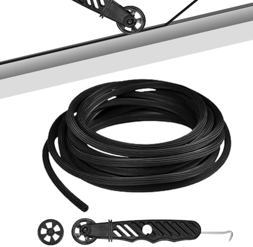 BUZIFU Spline dello Schermo 15mx5mm con Strumento per Rulli per Schermi Gomma Guarnizione della Finestra Striscia dello Schermo Rotondo Sigillo Striscia per Sostituzione Zanzariere Porte Finestre