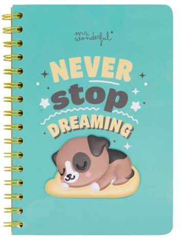 Mr. Wonderful - A5 Notebook 3D Dog - Never stop dreaming