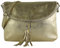 modamoda de T07L / T139L Damen Leder kleine Umhängetasche 2 Modelle handmade in Italy, Farbe:Lightgold Metallic