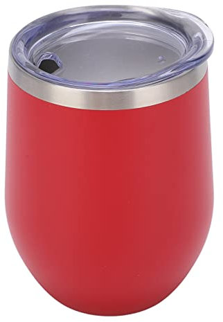 12oz Stainless Steel Stemless Wine Glass, Double Wall Vacuum Insulated Wine Cups with Lids, Convenient Straw Hole Design, Keep Beverages Warm or Cold Longer, Easy to Clean (Wine