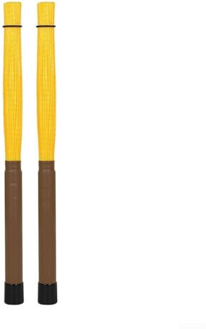 Schlagzeugbürsten, professionell, gewellt, Cajon Jazz Drum Brush Rod Percussion Teile Nylon bunt (Gelbbraun)