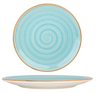 Bonna Speiseteller - Aqua - Porzellan - 25 cm - 6er Set