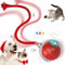 Mokeum Interaktiver Hundeball, Wiederaufladbare Katzenspielzeugbälle, Hund Rollball mit LED-Licht, Langlebiger High Bounce Schwimmender Gummi Hundeball für Kätzchen, Welpen (Rot)