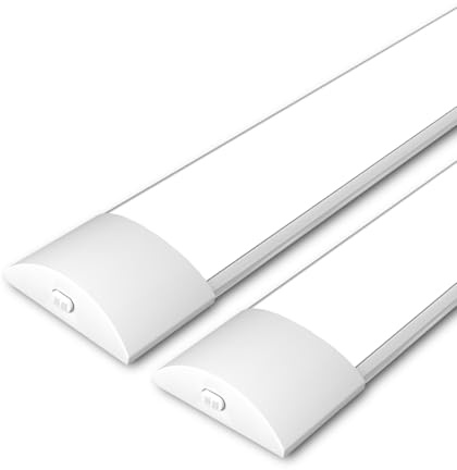 Paul Russells LED Batten Light 180cm, 60W 7200lm, 3000K/4000K/6500K Colour Changeable, 6ft LED Tube Lights for Kitchen Office Garage Home Lighting, Ceiling Fluorescent Strip Light Replacement, 2 Packs