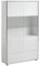 trendteam smart living - Vitrine - Luca - Weiß Hochglanz - Glasvitrine mit verchromten Metallrahmen - (BxHxT) 100 x 170 x 35 cm - Zeitloser Wohnzimmerschrank mit Soft-Close und Push-to-Open Funktion