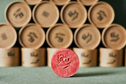 Raw Soap Rose Bar – Handmade Organic Vegan with Olive Oil & Rose Essence | Aromatherapeutic, Skin Softening & Anti-Aging | Eco-Friendly for Face, Body & Hair (Approx. 130–180g)