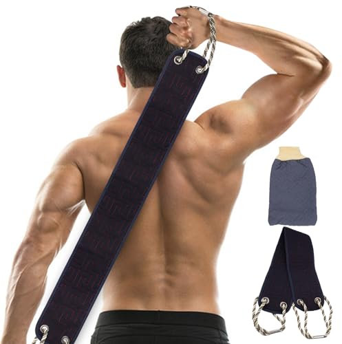 2 Pezzi Lavare Esfoliante Schiena Cintura Doccia,Spazzola Posteriore Massaggio Della con Peeling Handschuh,Scrubber Doccia a Doppia Faccia,Scrubber Posteriore per Spazzol Unisex,per Pulizia Profonda