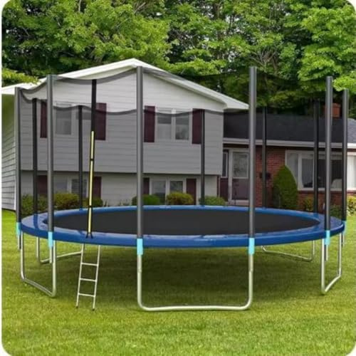 Trampolin Ersatznetz Sicherheitsnetz Für Trampolin Ø 6ft, 10ft,12ft,14ft, Gartentrampolin Trampolinersatznetz Netz Außenliegend UV-beständig(16ft-12 Poles)