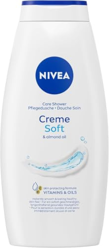 NIVEA Creme Soft Pflegedusche, Duschgel mit natürlichem Mandel-Öl, feuchtigkeitsspendende und pH-hautneutrale Cremedusche mit mildem Duft (750 ml) (Packung mit 5)