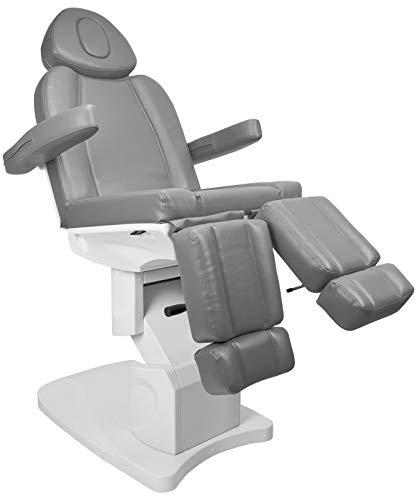 Activeshop Kosmetikliege Massageliegen Kosmetikstuhl Therapieliegen Behandlungsliege Cosmetic Chair 708a Pedi 3 Motoren Grau bis 200 kg belastbar Premium-PU-Leder