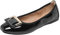 ANUFER Damen Weich Ballerinas Quadratische Zehenpartie Slip-On Wanderschuhe Lack Schwarz DX2830 EU36