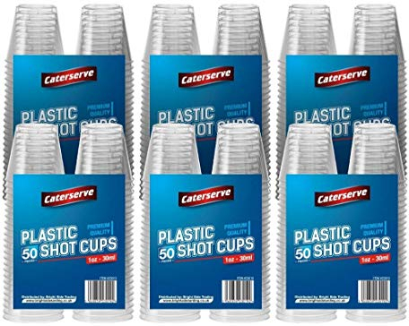 Shot Glasses Multi-Use Plastic Crystal Clear Hard Plastic Cups 30ml - 1 oz (300 Cups)