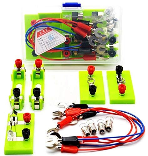 SHAOJUNJIE Elektrisches Schaltungs-Set, Glühbirnenschalter, leitfähige Leitung, Grundschaltung, Lern-Starter-Set, Kinder, Schule, Bildung, Wissenschaft, DIY