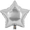 Party Factory Folienballon Stern, silber, Ø 45cm, Heliumballon, hochglänzender Luftballon für Geburtstag, Hochzeit, Party