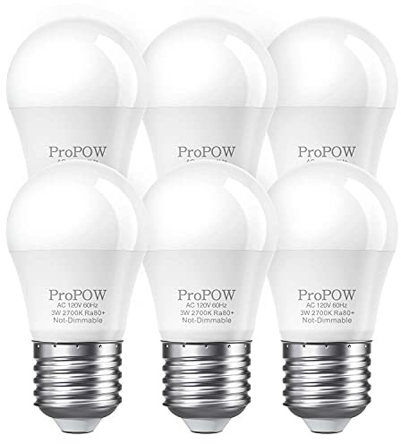 ProPOW 25 Watt Light Bulbs Equivalent, A15 E26 3W LED Bulb Soft White 2700K Low Watt Light Bulbs for Home Bedroom, Table Lamp Bulb (6 Pack)
