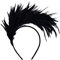 emperoch Feder Stirnband, Stilvolles und charmantes Regenbogen Stirnband Karneval Kopfschmuck für Damen und Mädchen, Fascinator Stirnband Party Kopfschmuck für Karneval, Mottoparty (Schwarz)