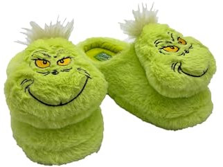 ONOMATO! Hausschuhe Pantoffeln Grinch Damen (Grün, EU Schuhgrößensystem, Erwachsene, Damen, Numerisch (von/bis), M, 38, 39)