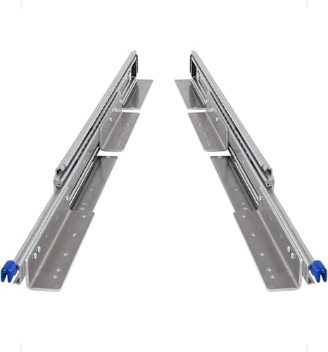 BRASOM Auszugsschienen - Schwerlastauszug 1400mm, 250kg, 56 inch, mit Bodenmontage und Schubladenhalterungen, Heavy Duty, Lock in/aus Schubladen Schienensystem, Kugellager, links und rechts