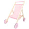 WOOMAX Onogal 33049 Poussette à Jouets en Bois Rose avec Marguerites 33 x 51 x 44 cm pour Fille 2 Ans