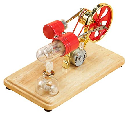 SHUAIGUO Mini-Heißluft-Stirlingmotor-Motormodell Bunte LED-Stromgenerator Pädagogisches Wissenschafts-Kit für Kinder Kinder