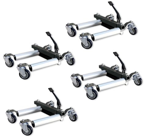 Big Red Torin Hydraulic Wheel Dolly Skate, 680 kg Capacity Each, Heavy-Duty Vehicle Positioning Tire Lift – Pack of 4
