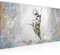 Runa Art Wandbild Ballerina 100 x 40 cm Modern Bild auf Vlies Leinwand Banksy Style Wohnzimmer Loft Grau 053812a