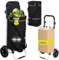 AMHANCIBLE Einkaufstrolley, Einkaufswagen mit Kühlfach, 50 Liter, 3in1klappbar Trolley, Einkaufstasche mit Rollen, Handwagen, Tasche abnehmbar, Schwarz EHSC01BK