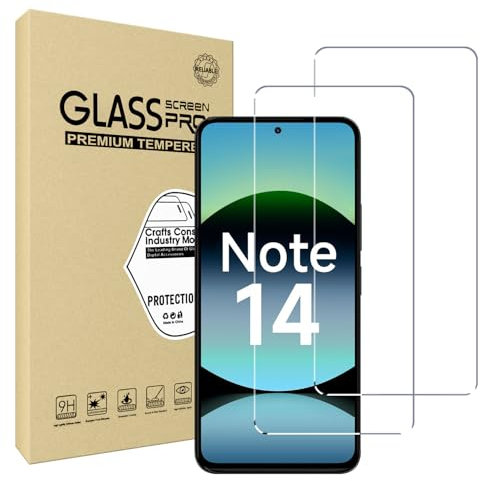 NEWSONA [Pack de 2 Protectores de Cristal Templado para Xiaomi Redmi Note 14 4G | Película Protectora Alta Transparencia, [Antiarañazos], [Sin Burbujas], [Instalación Fácil], Vidrio 9H Resistente