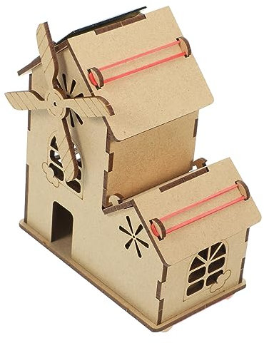 CHICAMPERA 1 Satz Solar Power DIY Holz Unvollendetes Modell für Bastelspielzeug Wissenschaft und Kreativität