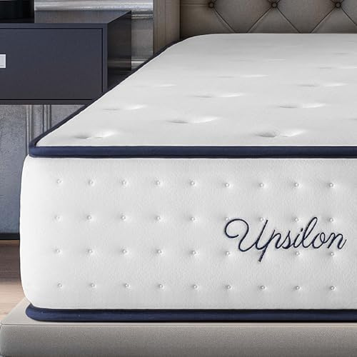King Size Medium Firm Pocket Spring Hybrid Mattress 5FT, 11.8 Inch, 12 Layer Advanced 7-Zone Support & Pressure Relief, ECOFEEL Honeycomb Fabric, Gel Foam, OEKO-TEX Certified, 150x200x30cm, Upsilon
