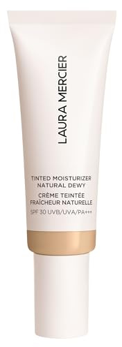Laura Mercier Tinted Moisturiser Natural Dewy - LSF 30, 45ml | Langanhaltende getönte Pflege bietet 16 Std. variable Deckkraft. Strahlendes Finish verfeinert Hautton & Textur
