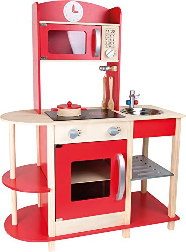 small foot 10327 Kinderküche Feinschmecker aus Holz mit umfassender Ausstattung, Rollenspielzeug für Kinder ab 3 Jahren