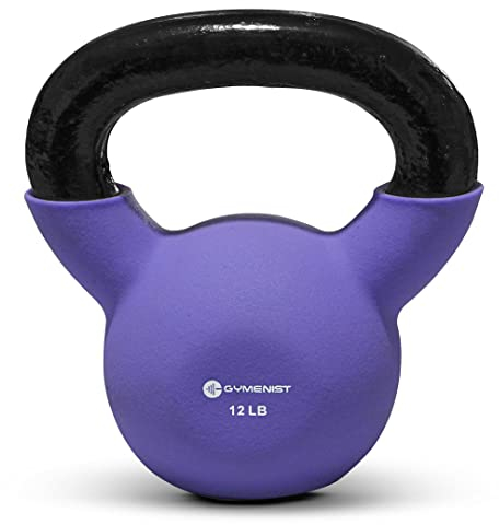 GYMENIST Kettlebell Fitness Eisen Gewichte mit Neopren-Beschichtung um die untere Hälfte der Metall-Kettlebell (5,4 kg)