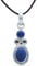 mantraroma Kettenanhänger 925 Silber Lapis Lazuli blauer Stein Edelstein Kettenanhänger Damen Sterling Silber Halskette Anhänger Geschenk (MAH-075-06)
