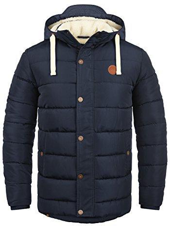 Blend BHFrederic Herren Winterjacke Steppjacke Jacke gefüttert mit abnehmbarer Kapuze Kordelzug Knöpfen Eingrifftaschen Regular fit, Größe:2XL, Farbe:Navy (70230)