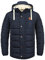 Blend BHFrederic Herren Winterjacke Steppjacke Jacke gefüttert mit abnehmbarer Kapuze Kordelzug Knöpfen Eingrifftaschen Regular fit, Größe:2XL, Farbe:Navy (70230)