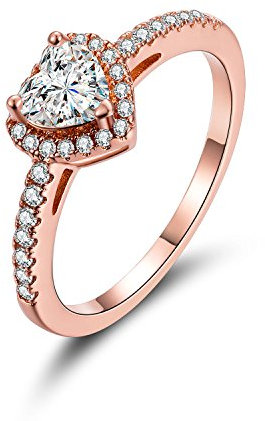 MDFUN Plaqué Or Rose sertie d'un oxyde de Zirconium Infinity Love Promise Bague éternité