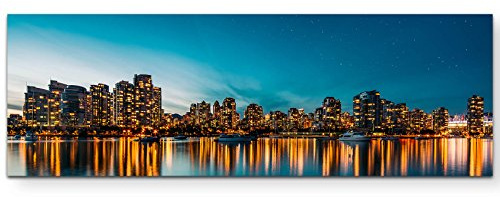 Skyline von Vancouver - Panoramabild auf Leinwand in 120x40cm