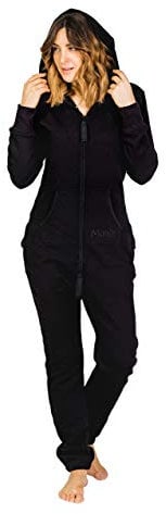 Moniz Damen Jumpsuit, Onesie, Overall (S, Vulcano Black)