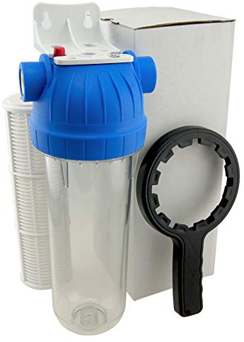 FILTROTECH Filter 10 Zoll Anschluss 3/4 für Hauswasserwerk GartenPumpe Wasserfilter mit Filtereinsatz