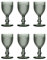 EME Set Copas Cristal Color Gris Tallado en picos de Color. Juego de Copas ideales para Eventos y Decoración. Incluye 6 unidades. Cristal Tallado Resistente.