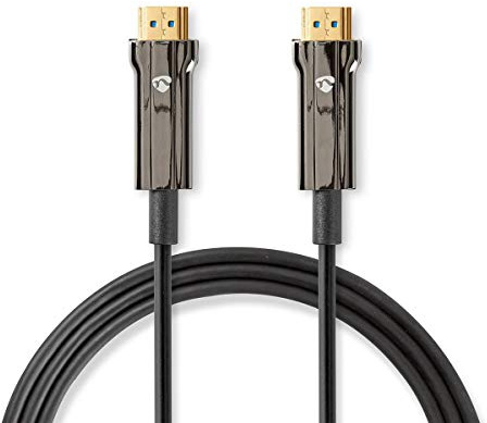 Nedis 20m 8K HDMI AOC Fiber Optic Cable, HDMI 2.1 Cable 48Gbps Ultra High Speed, In Wall, Support 8K@60Hz,4K@120Hz/144Hz Dynamic HDR eARC HDCP CEC Dolby HDCP2.2