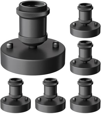 ledscom.de 6 Stück Deckenleuchte/Lampenfassung RETRA, schwarz matt, 1x E27 max. 60W