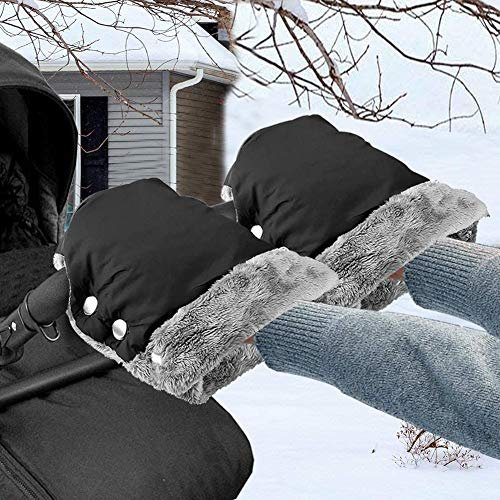 Kinderwagen Handwärmer, Lzfitpot Kinderwagen Handschuhe Handmuff mit Fleece Innenseite, Super Warm & Weich Kinderwagenmuff, Wasserdicht, Winddicht, Universalgröße für Kinderwagen Buggy, Radanhänger