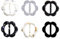 6 Stück 3 cm Kunststoff rund elegant Tee Shirt Clips Harz pflaumenförmige Seide Schal Schnalle Mode T-Shirt Knoten Clip Ring Kleidung Tee Schals Halstücher Clip Ring (Farbe zufällig)