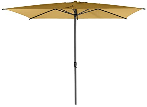 Hespéride - Sombrilla Recta Rectangular Loompa Amarillo Mostaza - 3 x 2 m