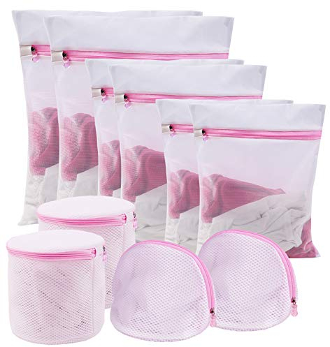 moveland 10 Pezzi Sacchetti Lavatrice Biancheria, Sacchetti Rete da Biancheria per Lavatrice Salva Reggiseno Bucato Borse con Zip Sacca per Vestiti Delicati per Camicie Calzini Lingerie Intimi